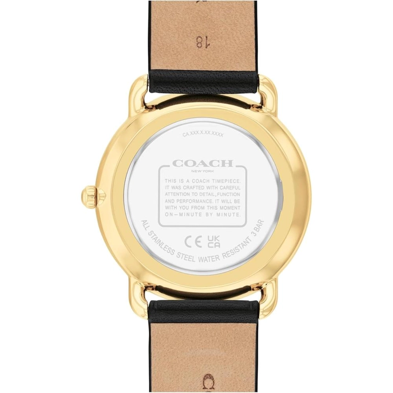 COACH RELOJ ELLIOT DISEÑO ELEGANTE CON SCATTER C'S ESTILO ATEMPORAL RESISTENTE AL AGUA 36MM | ORO - NEGRO - 3