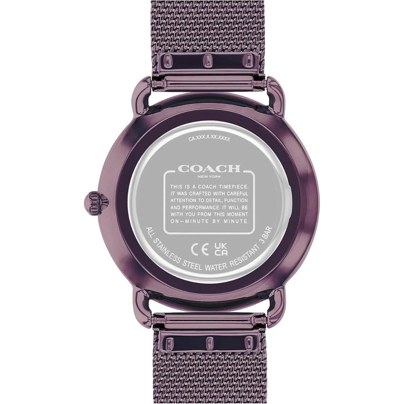 COACH RELOJ ELLIOT DISEÑO ELEGANTE Y MODERNO RESISTENTE AL AGUA DE 36 MM | MORADO - 3