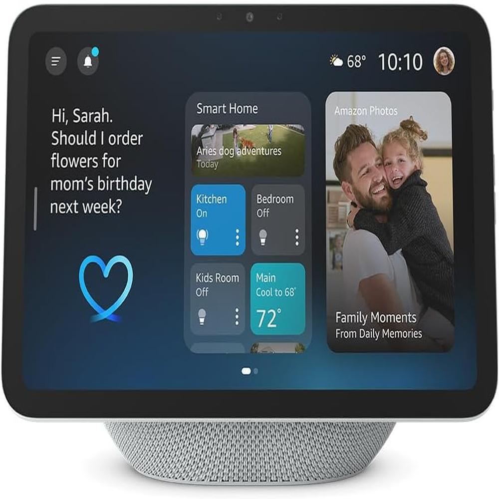 PARLANTE INTELIGENTE AMAZON ECHO SHOW 8 PANTALLA HD 8.7 IN 22 CM CON AUDIO ESPACIAL Y ALEXA+ | BLANCO GLACIAR - 1
