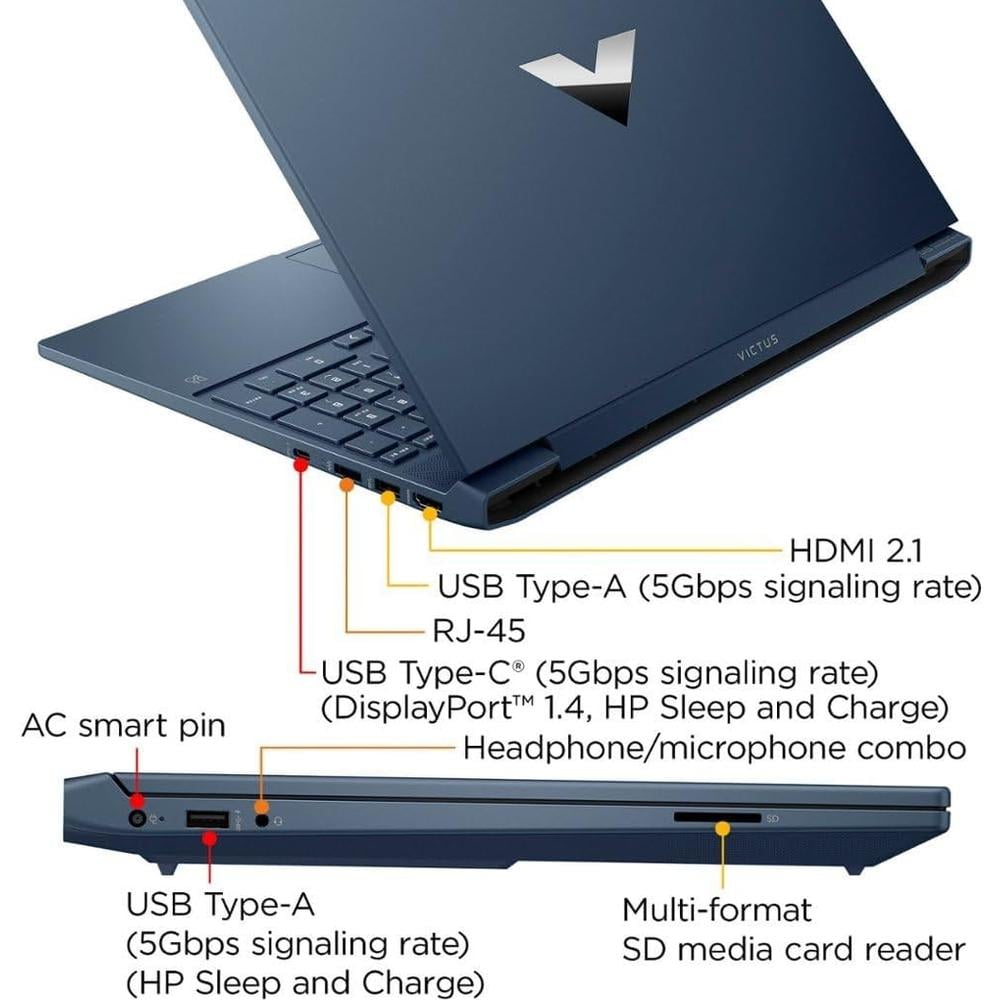 LAPTOP VICTUS 15.6' 2024 INTEL I7-12650H 10-CORE RTX 4050 16GB RAM 512GB SSD HP | AZUL - TECLADO INGLÉS - 6
