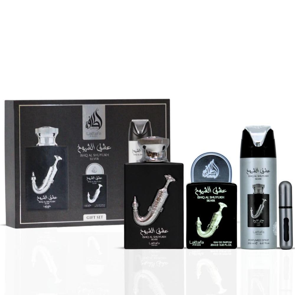 SET DE PERFUME LATTAFA PRIDE ISHQ AL SHUYUKH SILVER EDP HOMBRE - 3