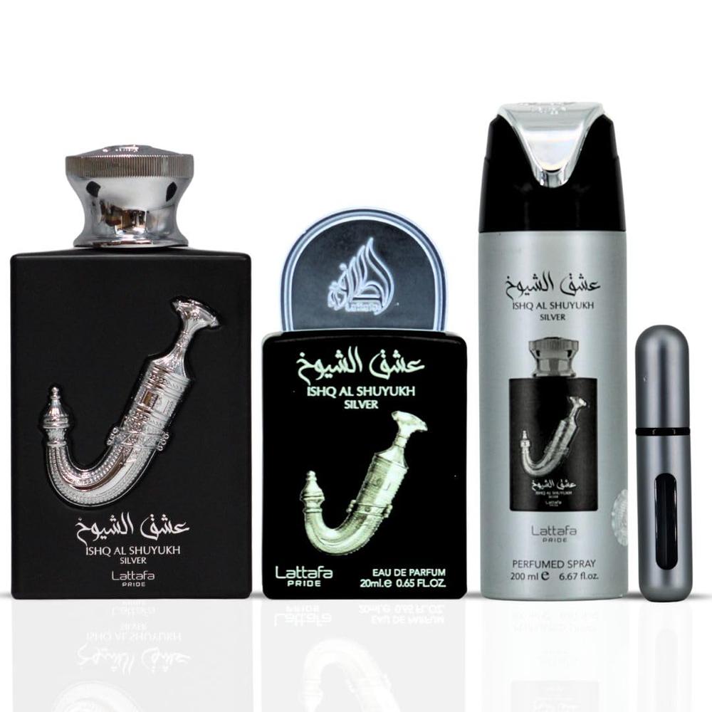 SET DE PERFUME LATTAFA PRIDE ISHQ AL SHUYUKH SILVER EDP HOMBRE - 4