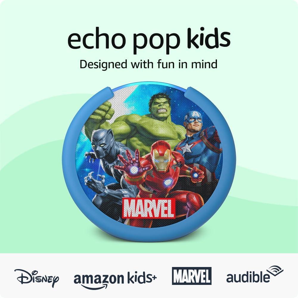 PARLANTE INTELIGENTE AMAZON ECHO POP KIDS | MARVEL - 1