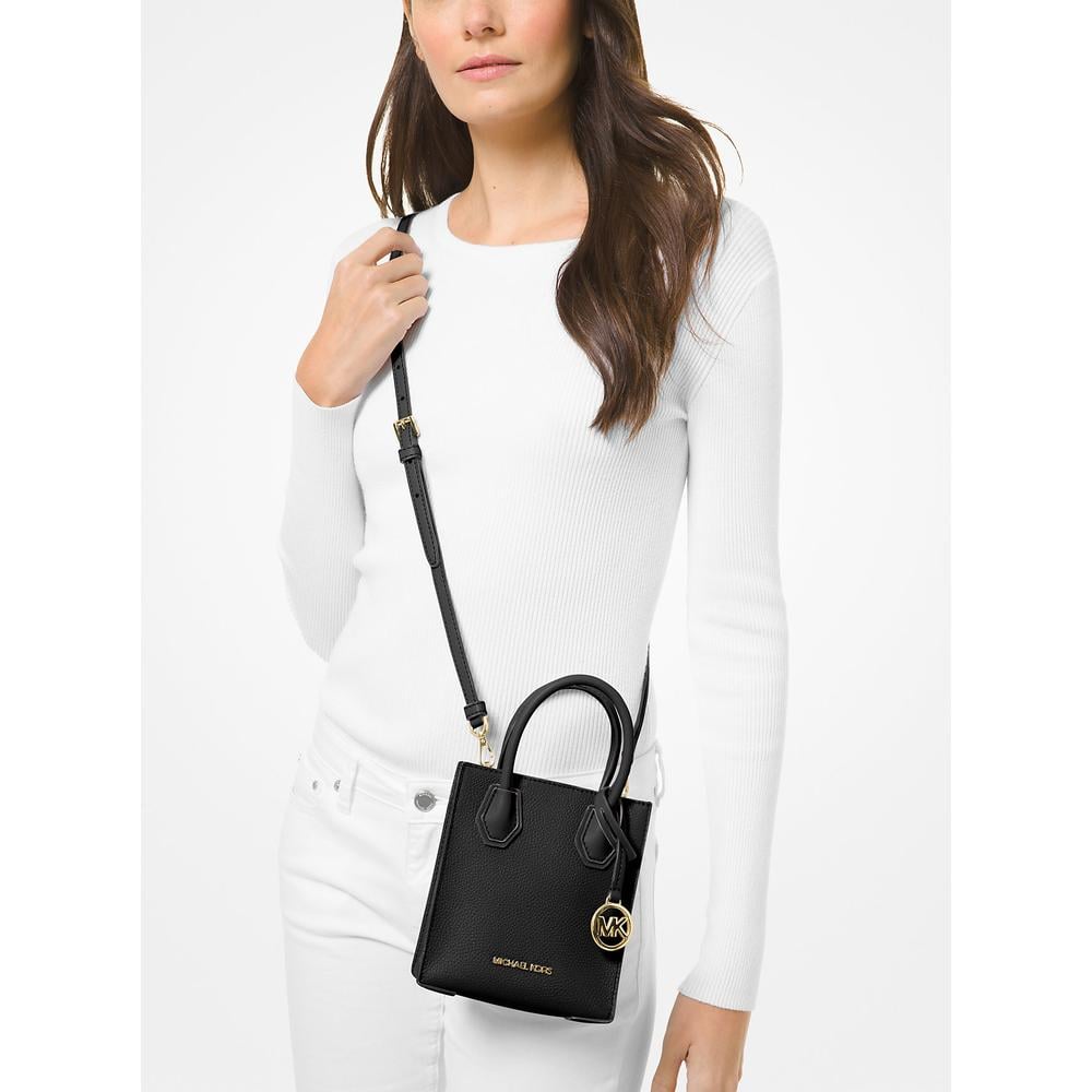MICHAEL KORS BOLSO BANDOLERA MERCER EXTRAPEQUEÑO DE PIEL GRANULADA | NEGRO - 3