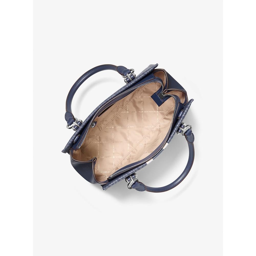 MICHAEL KORS BOLSO SATCHEL BOLSO CON RAYAS Y LOGO DE LA FIRMA MARILYN | AZUL MARINO - 2