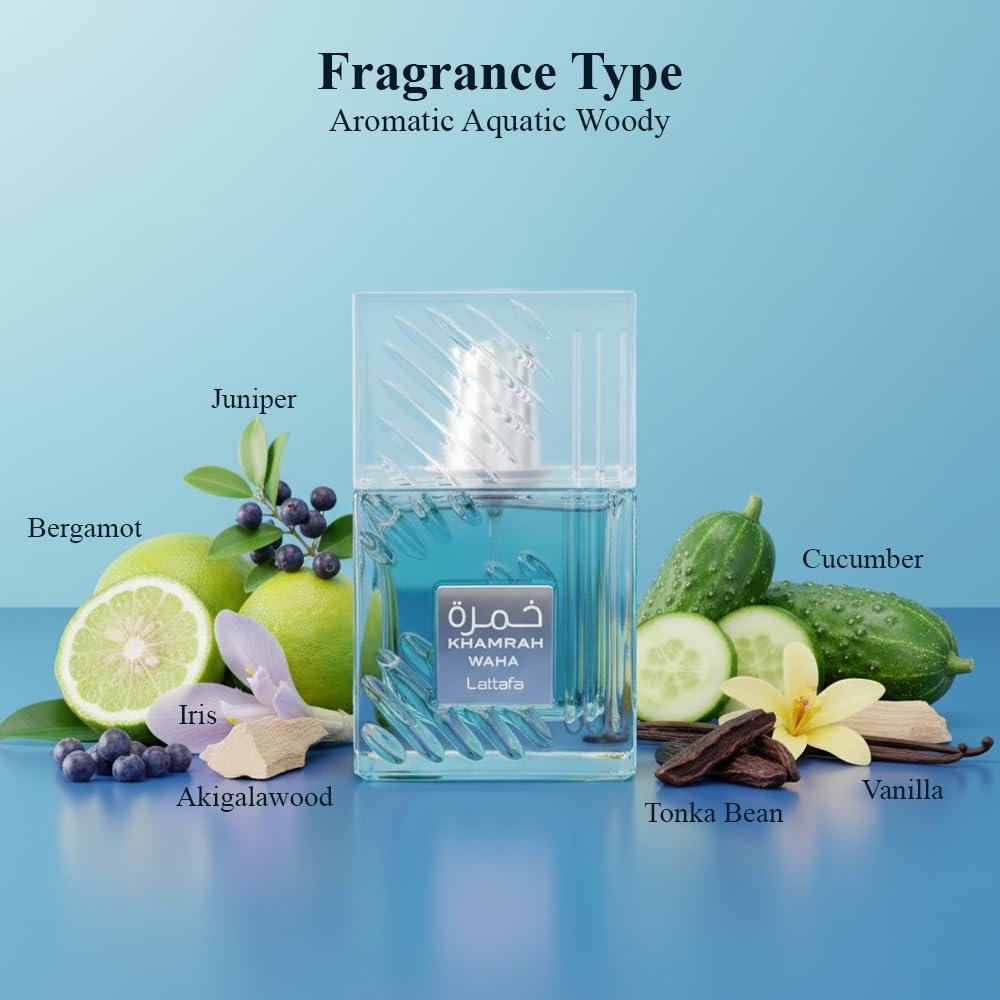 PERFUME LATTAFA KHAMRAH WAHA EDP UNISEX 3.4 OZ / 100 ML - 4