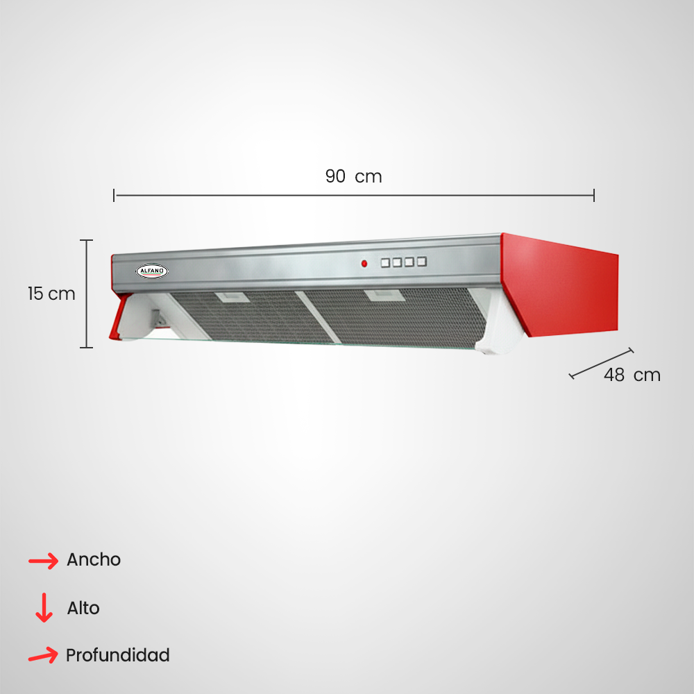 Campana Extractora Alfano con Ducto 90 cm F2090R - 3