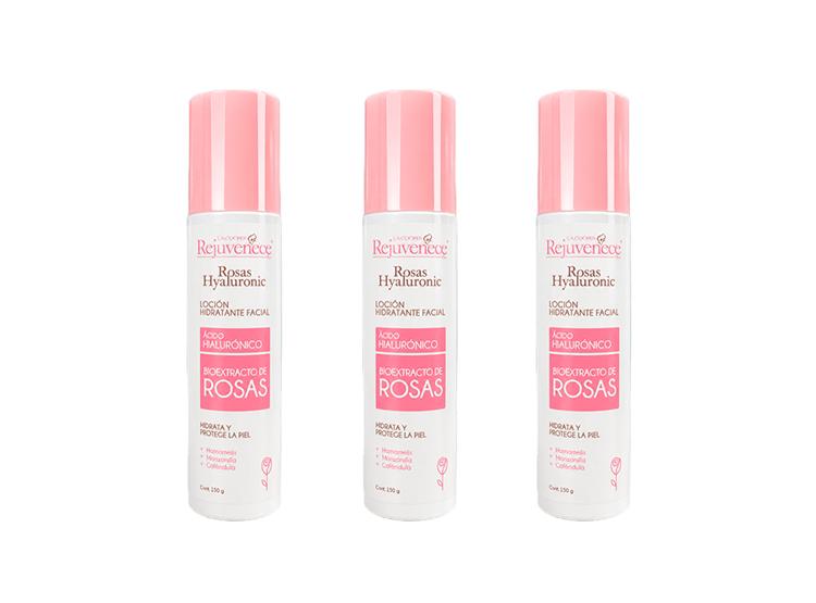 LOCIÓN HIDRATANTE FACIAL CON ÁCIDO HIALURÓNICO Y BIOEXTRACTO DE ROSAS 150GR 3UND - 1
