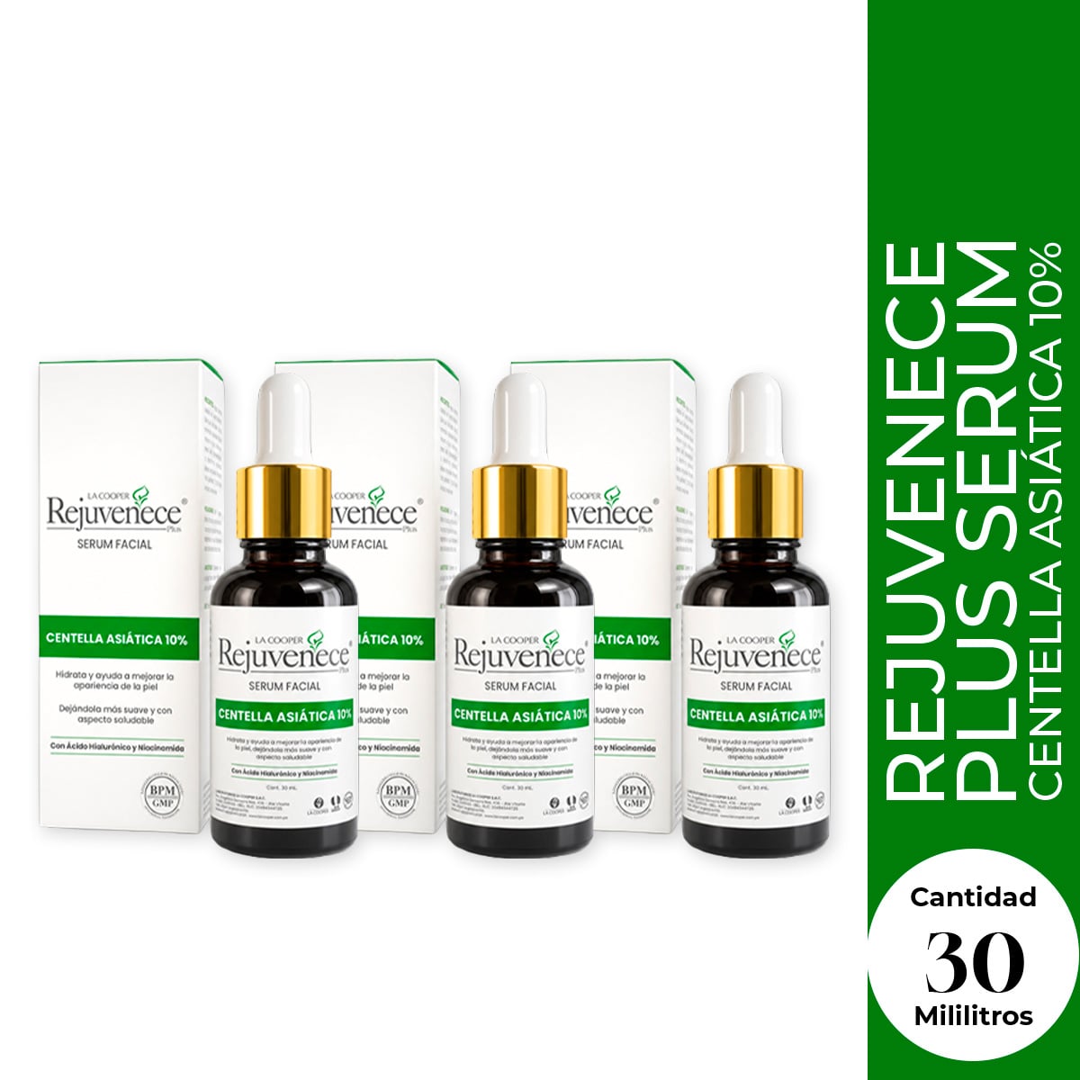 LA COOPER REJUVENECE PLUS SERUM CENTELLA ASIATICA 10% X 30 ML 3UND - 1