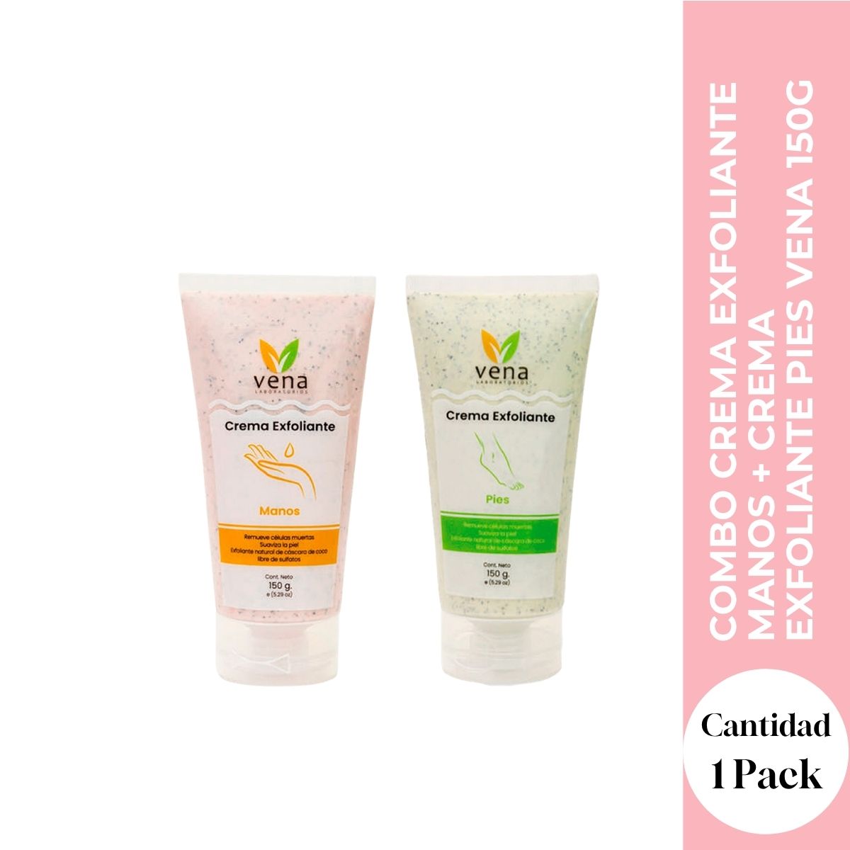 COMBO CREMA EXFOLIANTE MANOS + CREMA EXFOLIANTE PIES VENA 150G - RUTINA EXFOLIANTE COMPLETA - 1