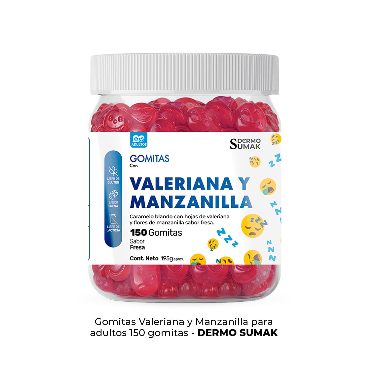 GOMITAS VALERIANA Y MANZANILLA ADULTO 150 GOMITAS DERMO SUMAK - 1