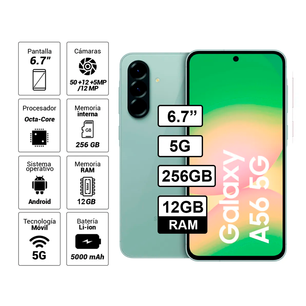 CELULAR GALAXY A56 5G 12RAM 256GB VERDE - 1