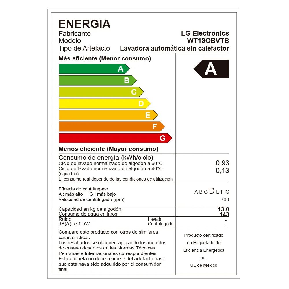 LAVADORA LG CARGA SUPERIOR 13KG WT13OBVTB NEGRO - 6