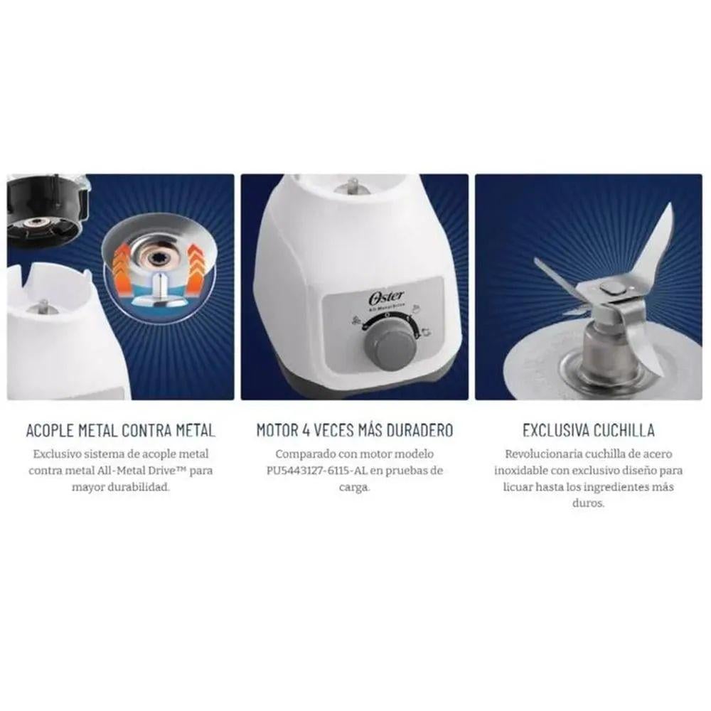 OSTER LICUADORA KALIMAN 1.5 L 2 VELOCIDADES BLSTKAG-WRD-053 BLANCA - 4