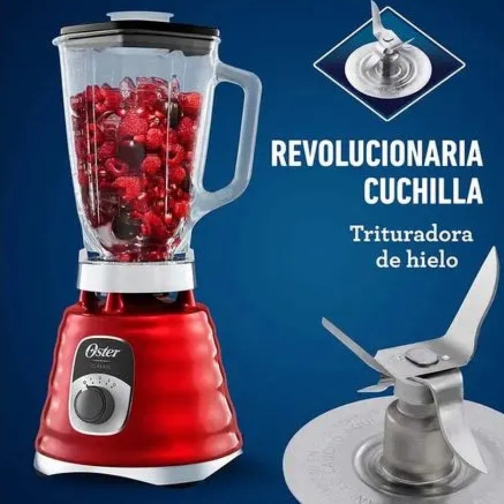 LICUADORA CLÁSICA OSTER 1.25LT 3 VELOCIDADES COLOR ROJO MOD BLST4126R - 5