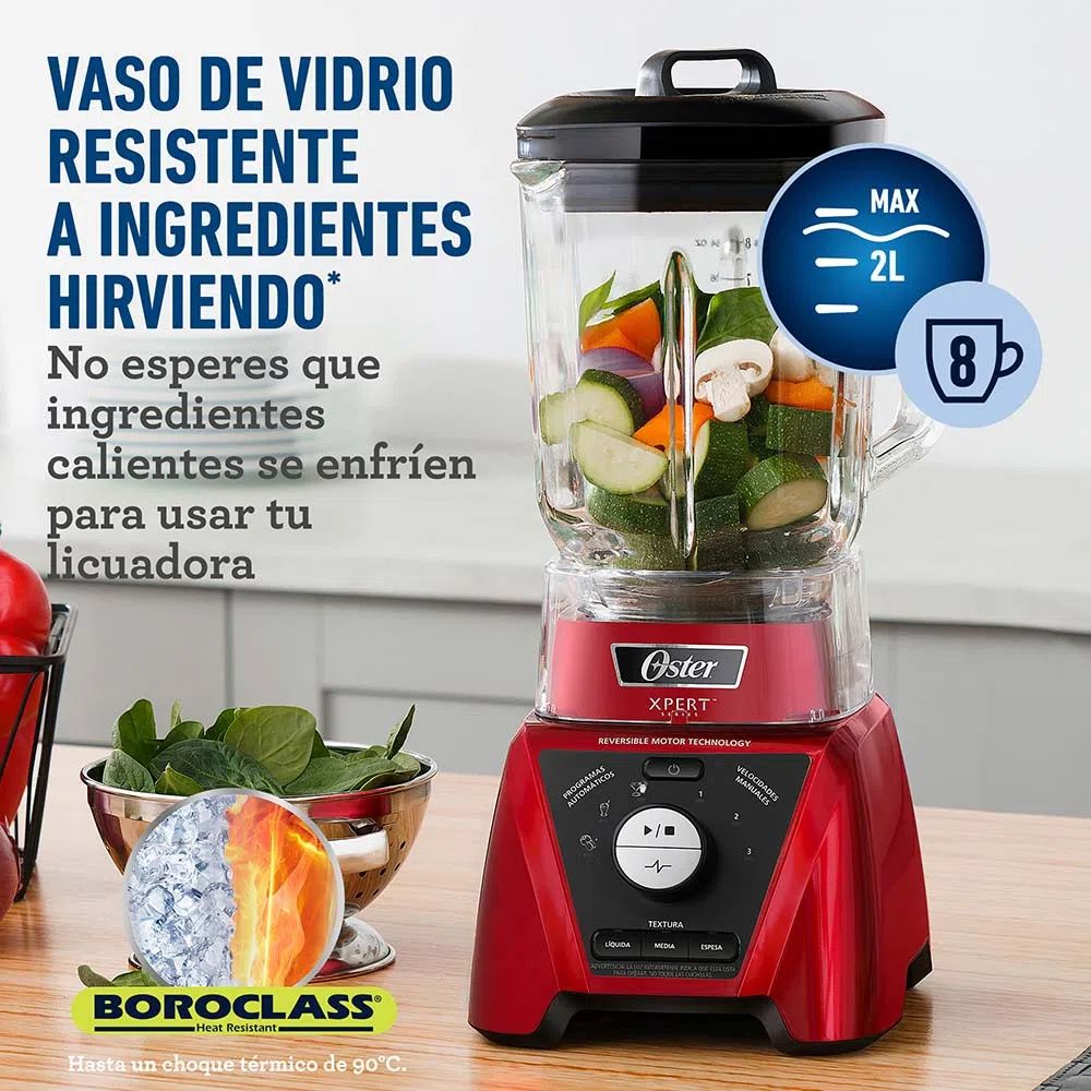 LICUADORA OSTER 2LT 3 VELOCIDADES 1500W COLOR ROJO MOD BLST3A-R2G-053 - 7