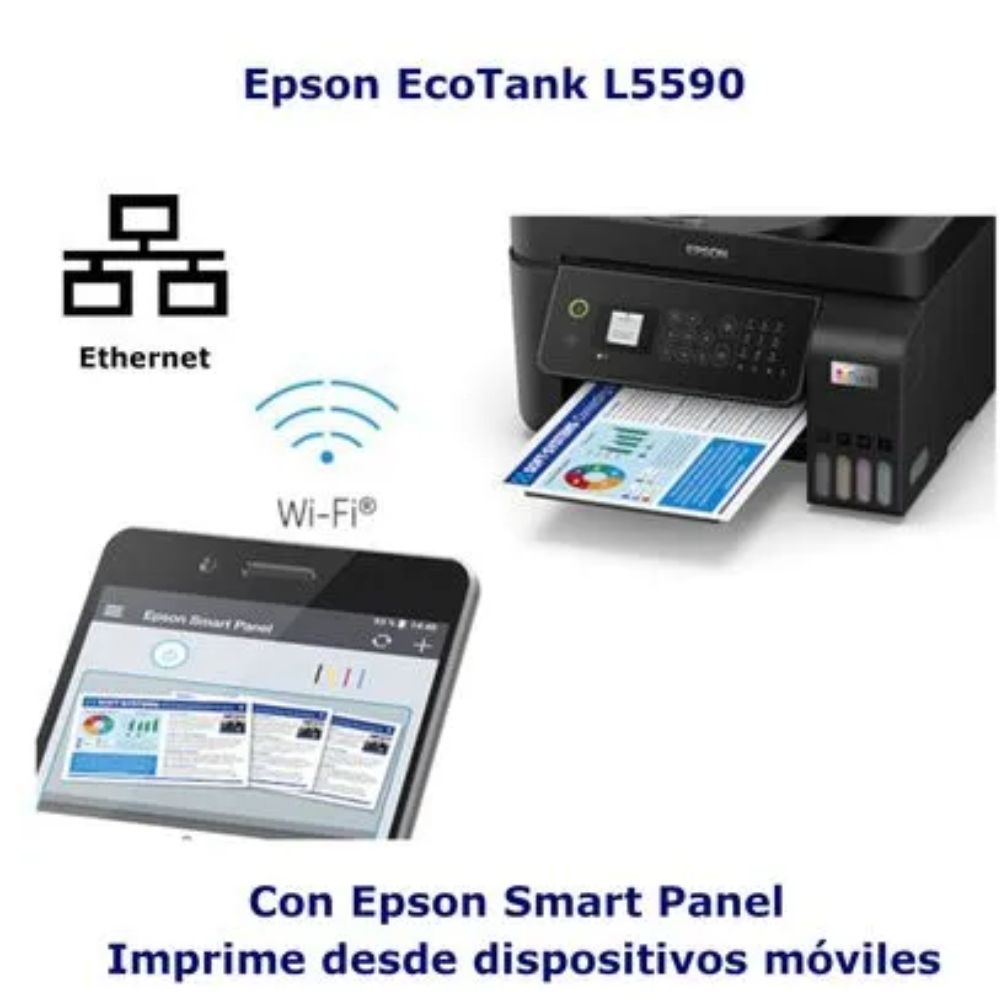 IMPRESORA EPSON PANTALLA DIGITAL MULTIFUNCIONAL INALÁMBRICA MOD L5590 ECOTANK - 3