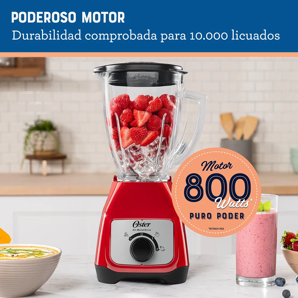 LICUADORA OSTER 1.5L DE 550W BLSTKAGRRD – ROJO - 4