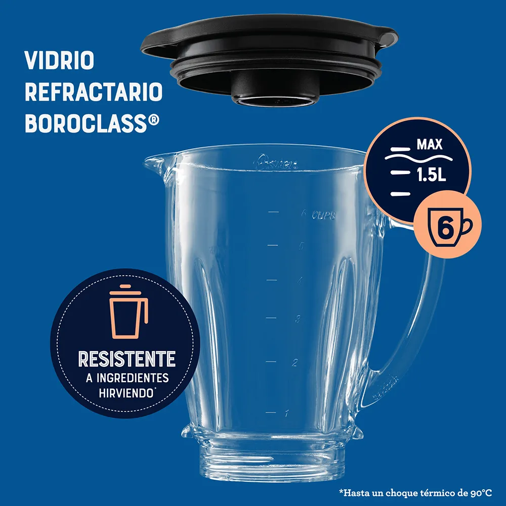 LICUADORA OSTER 1.5L DE 550W BLSTKAGRRD – ROJO - 5