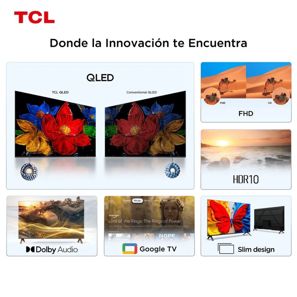TELEVISOR TCL QLED 40 FHD SMART GOOGLE TV 40S5K + ANTENA DIGITAL - 2