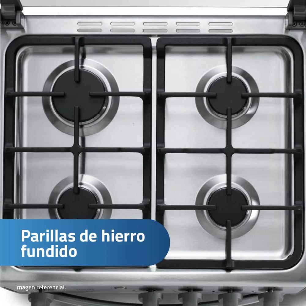 COMBO COCINA INDURAMA CORUÑA 4 HORNILLAS CROMA + HORNO MICROONDAS INDURAMA 20L MWI-20TCRP CROMA - 6