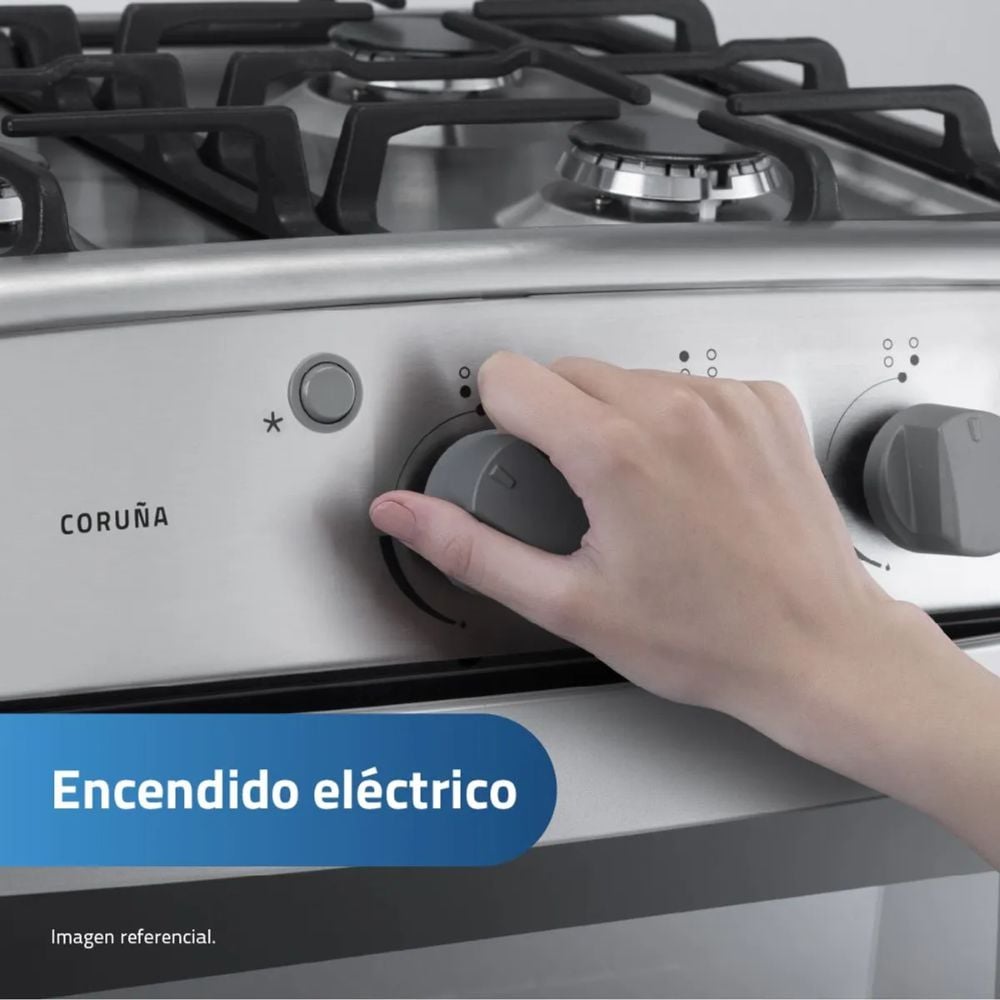 COCINA INDURAMA CORUÑA 4 HORNILLAS CROMA - 4