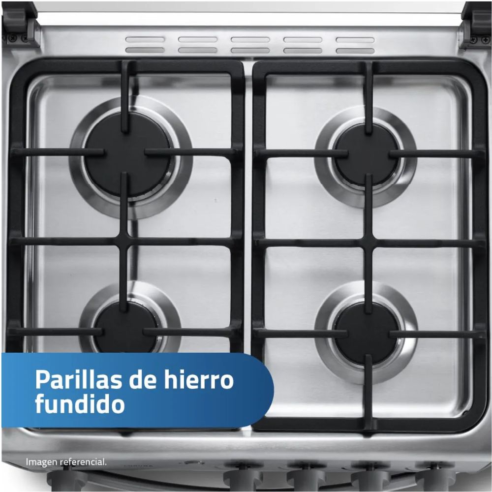 COCINA INDURAMA CORUÑA 4 HORNILLAS CROMA - 6