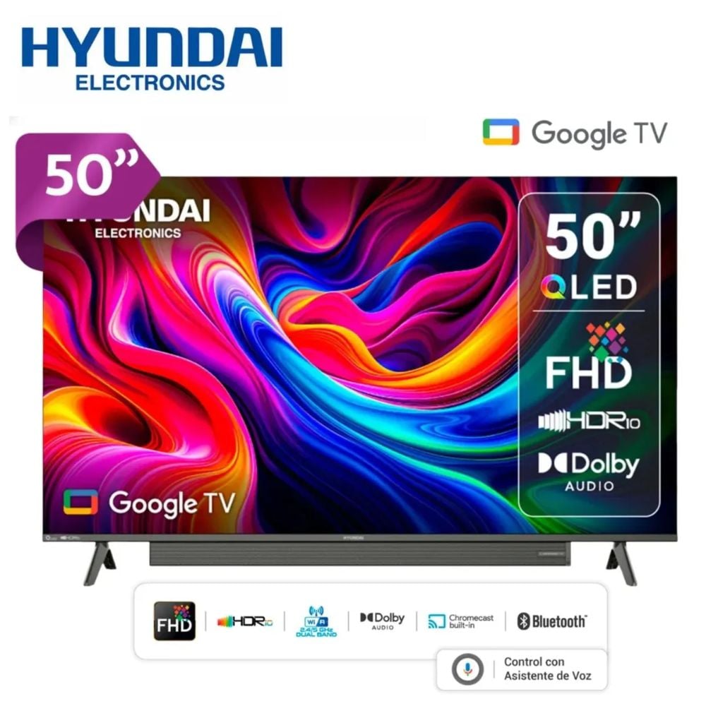 TELEVISOR 50 HYUNDAI QLED INCORPORADO SOUNDBAR MOD HYLED5029QFG - 1