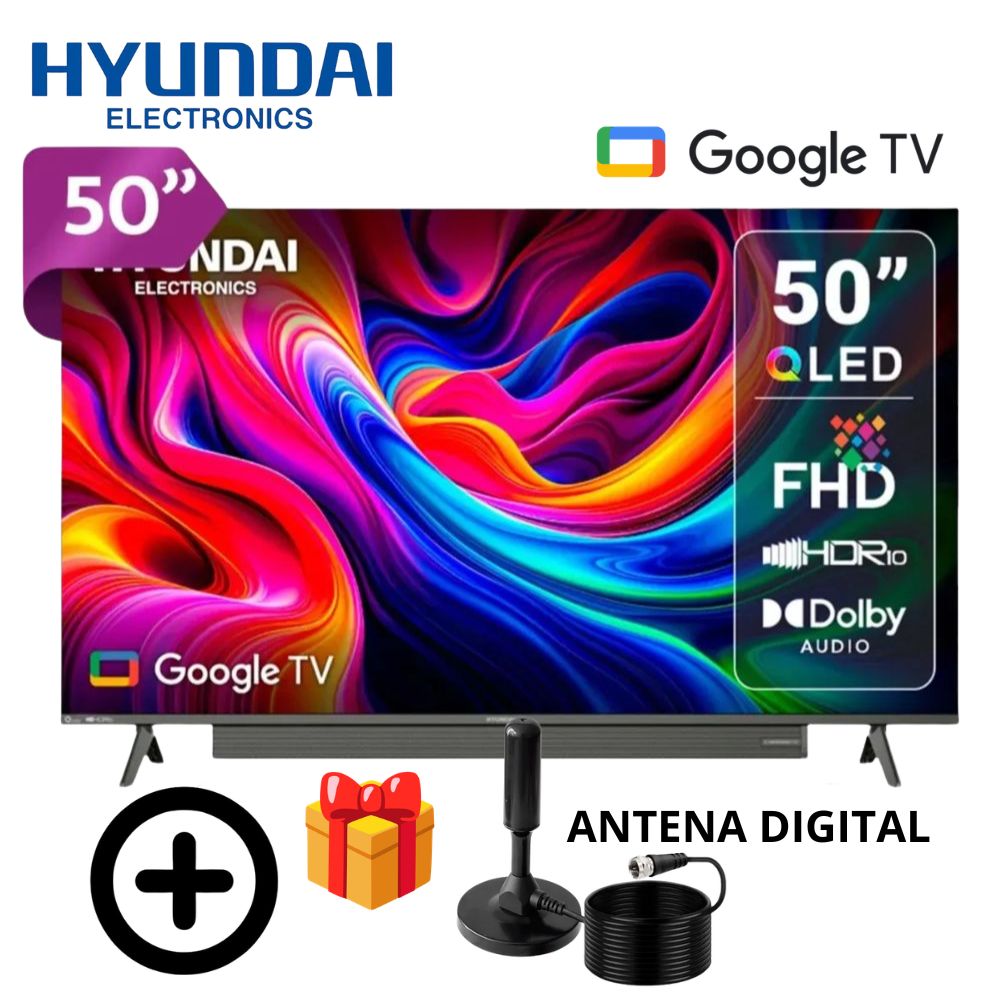 TELEVISOR 50 HYUNDAI QLED INCORPORADO SOUNDBAR MOD HYLED5029QFG + REGALO ANTENA DIGITAL - 1