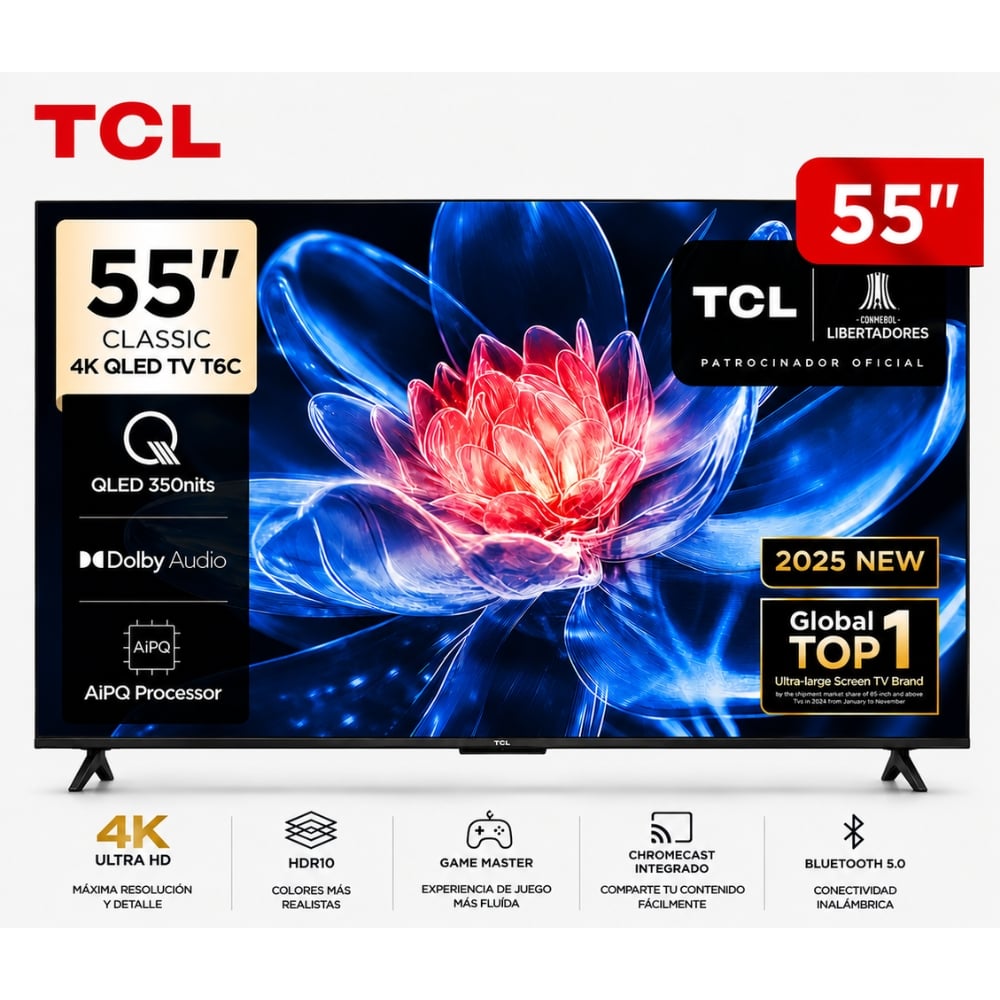 TELEVISOR SMART TV TCL 55 4K QLED GOOGLE TV 55T6C - 1