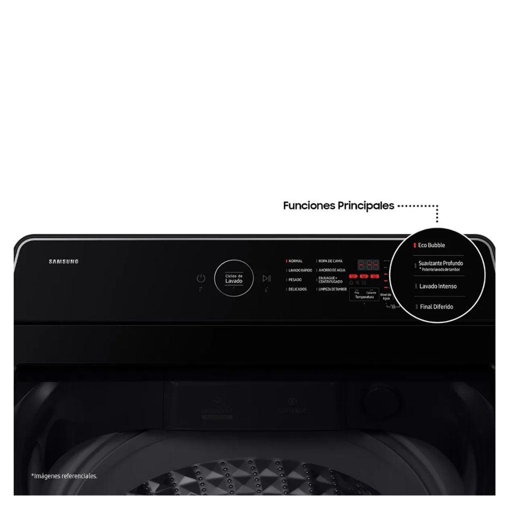 LAVADORA SAMSUNG ECOBUBBLE 15KG GRIS GRAFITO WA40F15E4CPE - 3