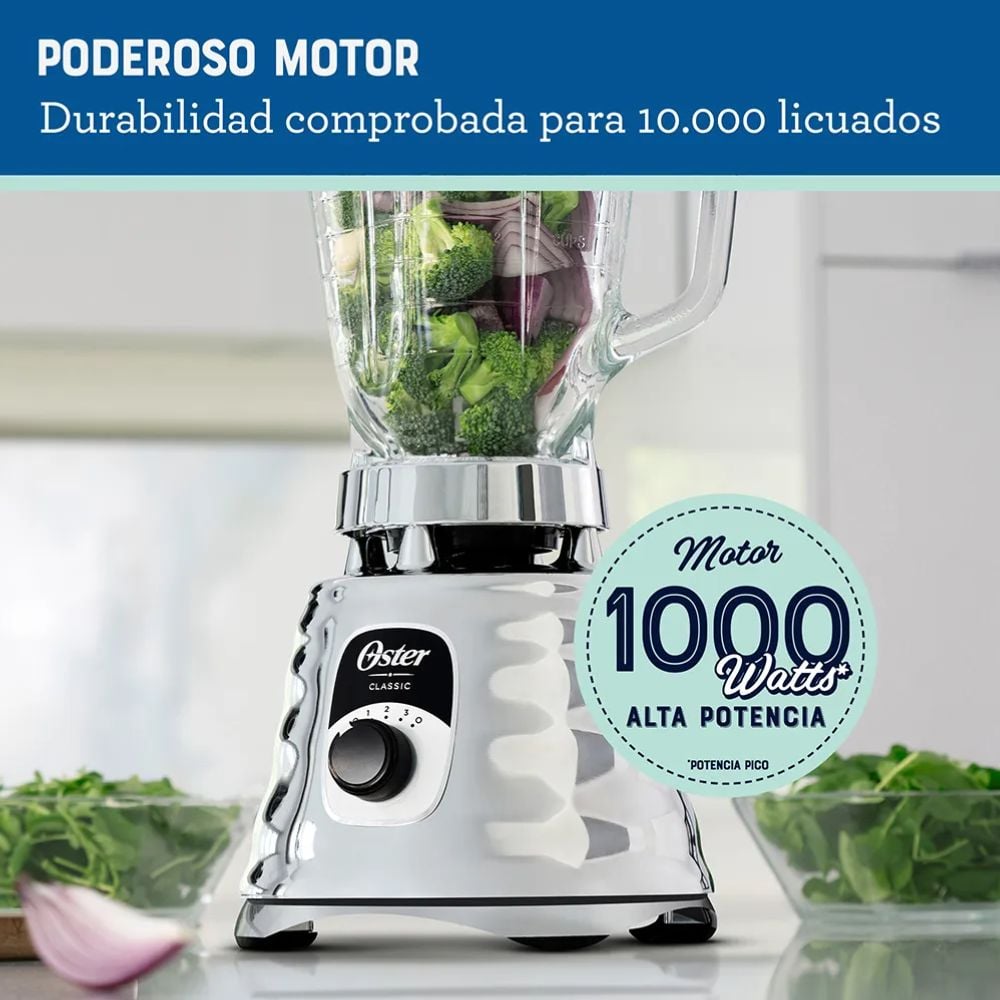 LICUADORA CLÁSICA DE 3 VELOCIDADES OSTER BLST4655 053 CROMADO - 3