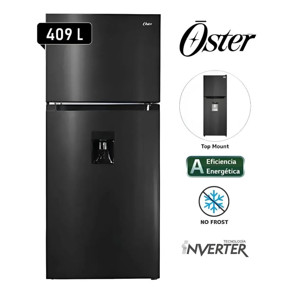 REFRIGERADORA OSTER 409L NO FROST OS-PNFMI1502EBDI NEGRO - 1