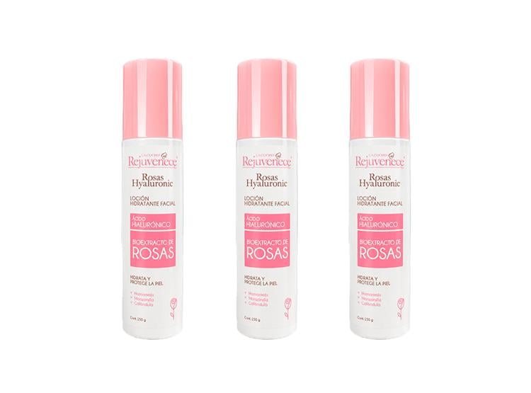 LOCIÓN HIDRATANTE FACIAL CON ÁCIDO HIALURÓNICO Y BIOEXTRACTO DE ROSAS 150GR 3UND - 1