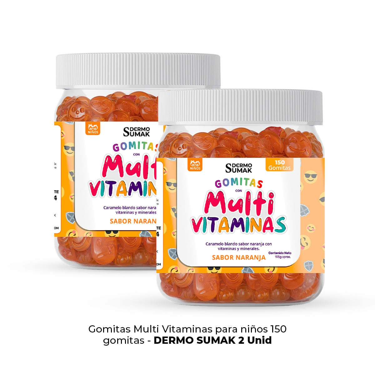 GOMITAS MULTIVITAMINAS PARA NIÑOS 150 GOMITAS - DERMO SUMAK X2 UNIDADES - 1