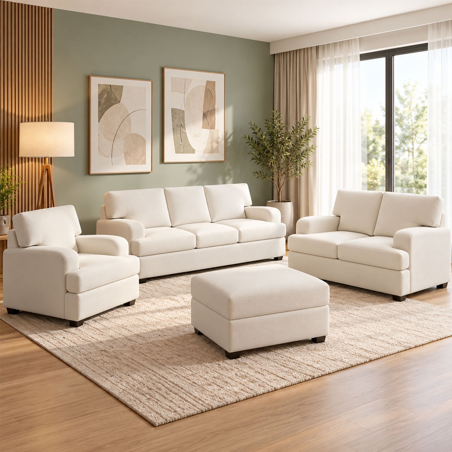 JUEGO DE SALA MARA AMBIENTA HOME 3-2-1 + BANQUETA DE REGALO - 1