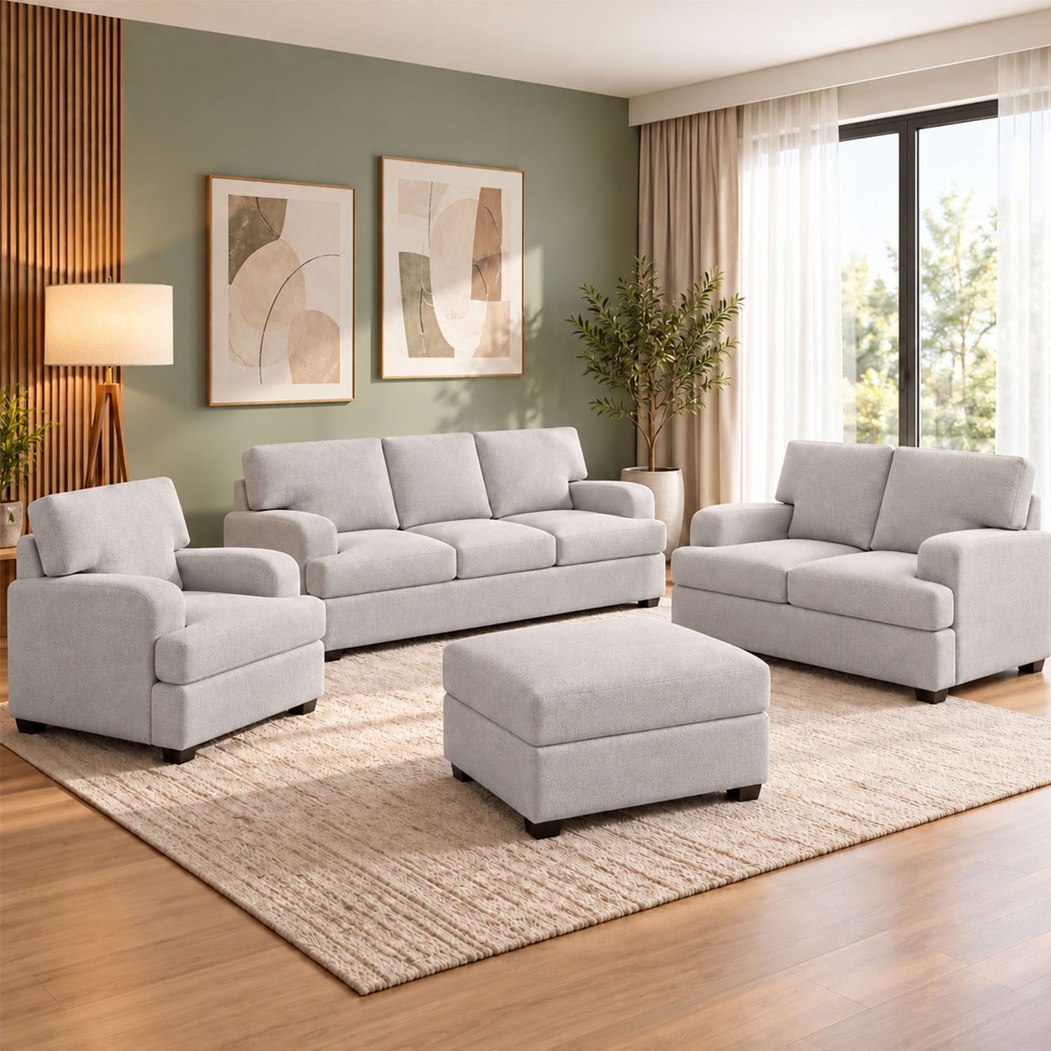 JUEGO DE SALA MARA AMBIENTA HOME 3-2-1 + BANQUETA DE REGALO - 1