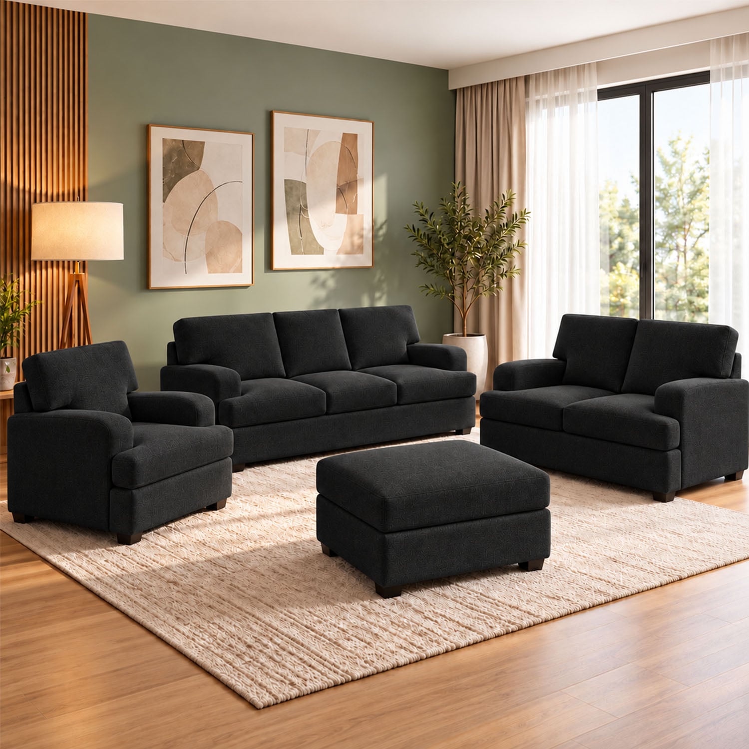 JUEGO DE SALA MARA AMBIENTA HOME 3-2-1 + BANQUETA DE REGALO - 1