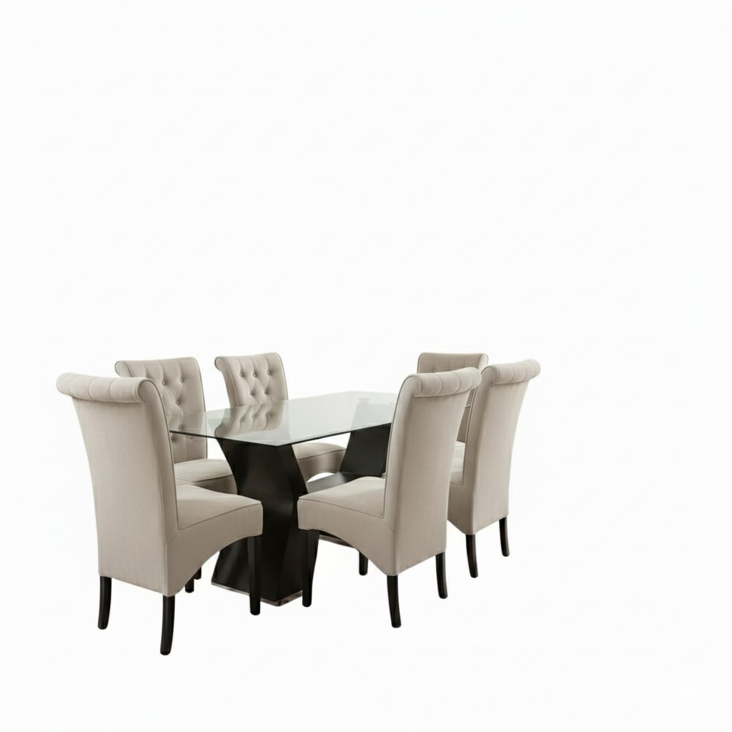 JUEGO DE COMEDOR ALI 6 SILLAS COLOR GRIS DE AMBIENTA HOME - 2