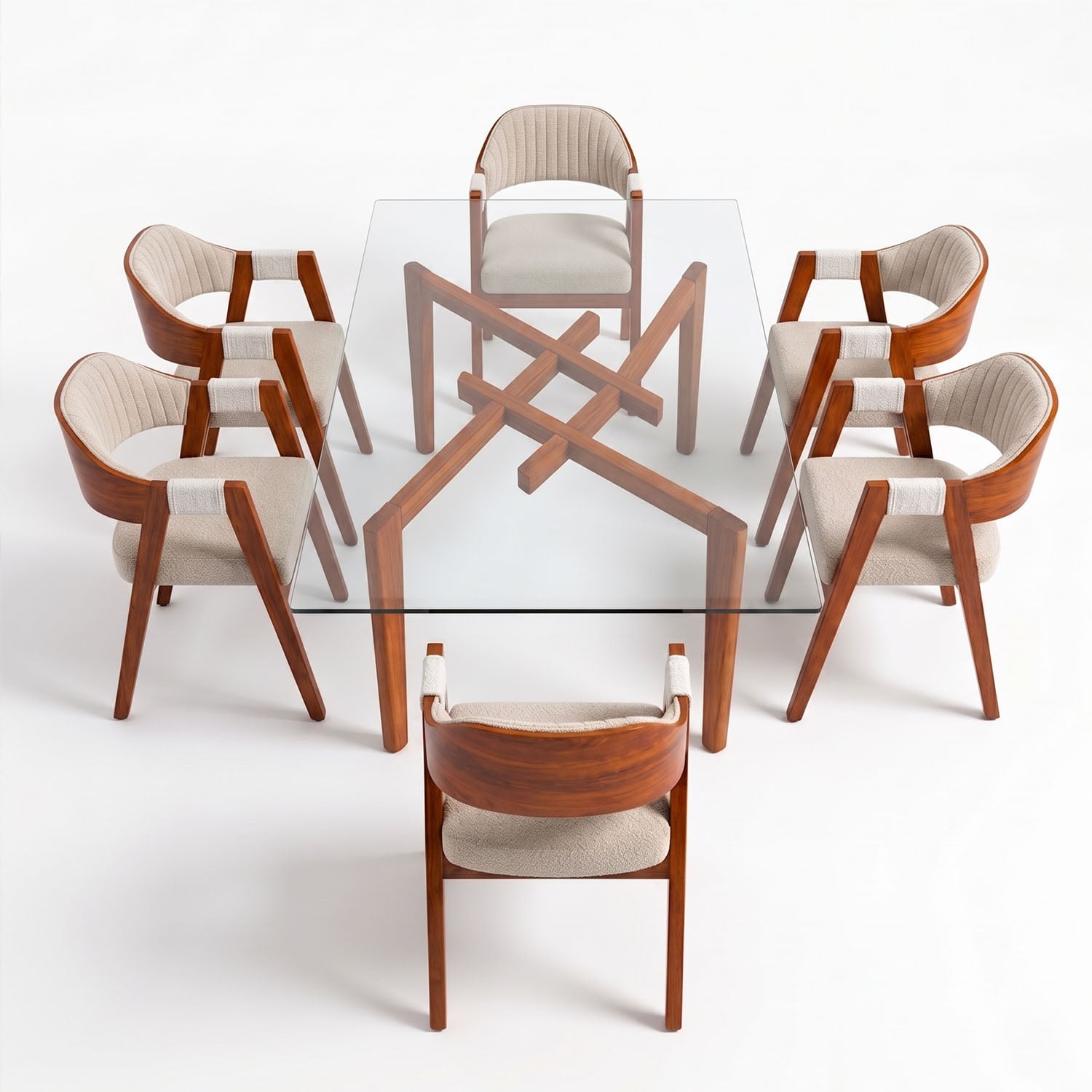 JUEGO DE COMEDOR KOA 6 SILLAS COLOR IVORY DE AMBIENTA HOME - 2