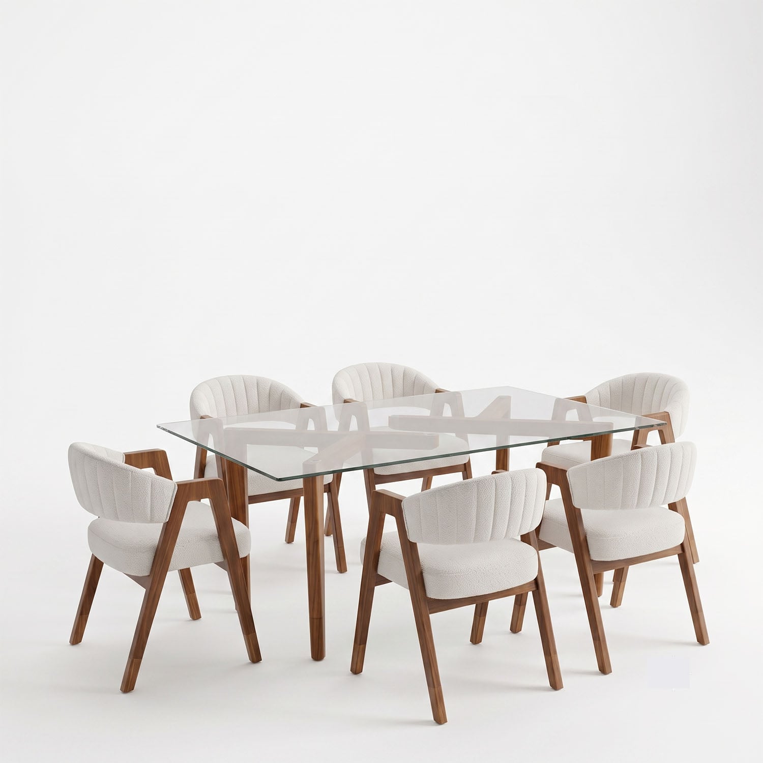 JUEGO DE COMEDOR NOA 6 SILLAS COLOR IVORY DE AMBIENTA HOME - 2