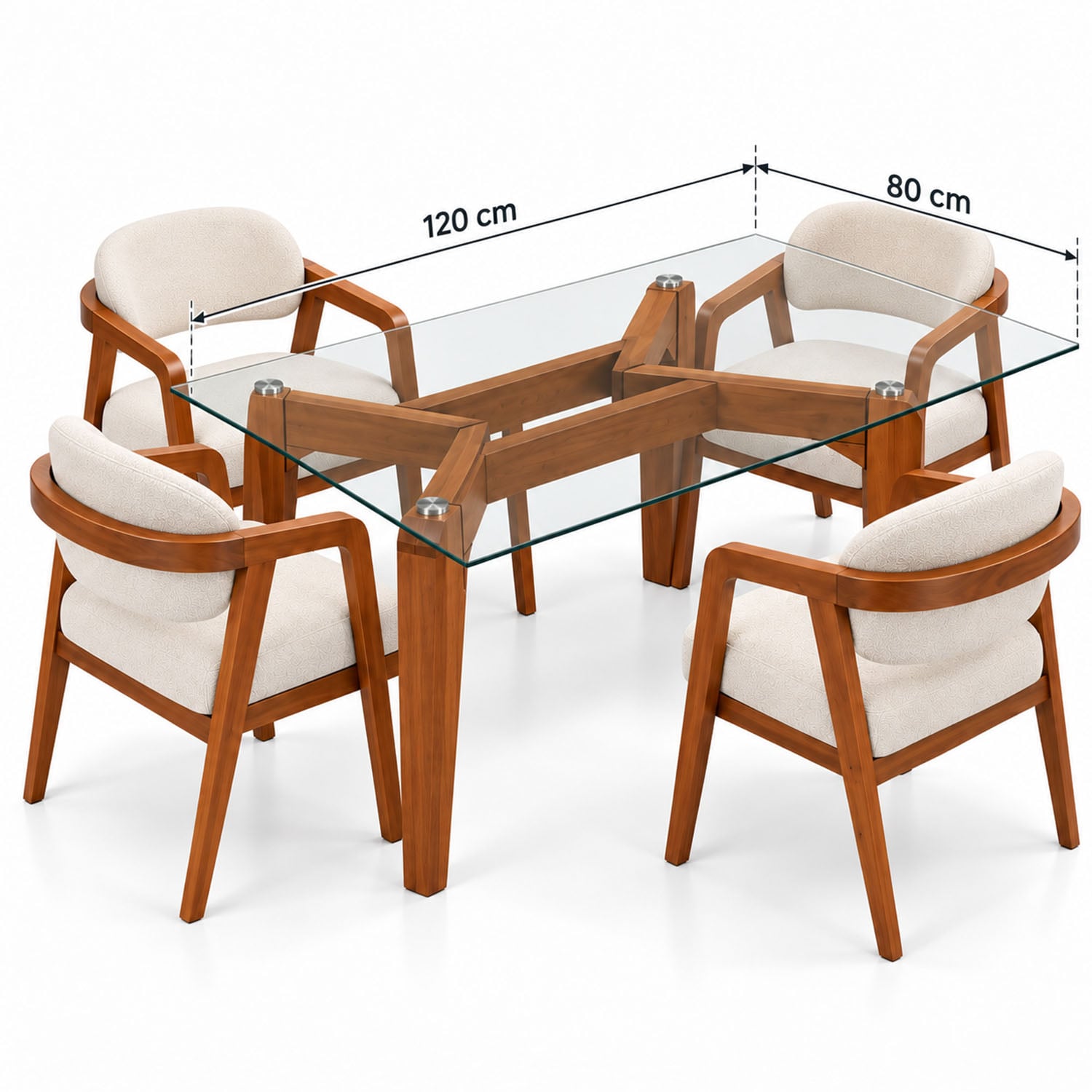 JUEGO DE COMEDOR ELIAN 4 SILLAS DE AMBIENTA HOME - 5