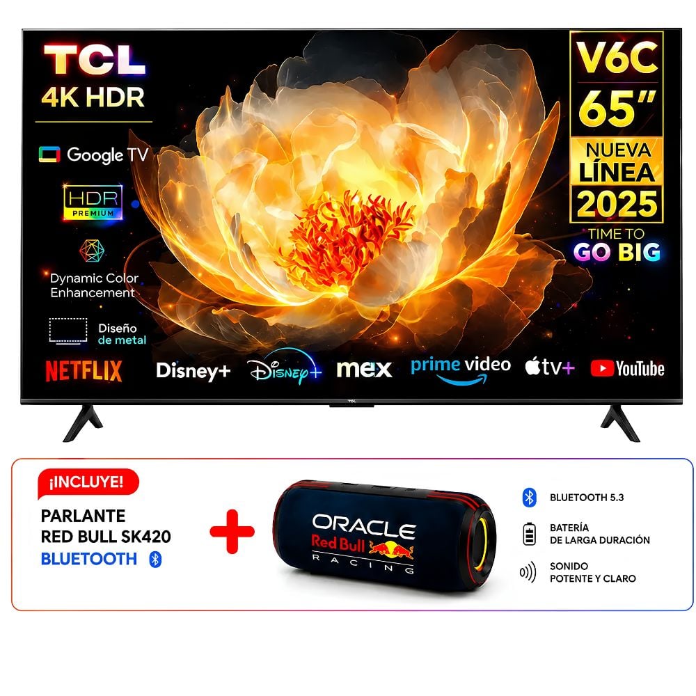 TELEVISOR TCL 65 UHD 4K SMART TV 65V6 + PARLANTE - 1