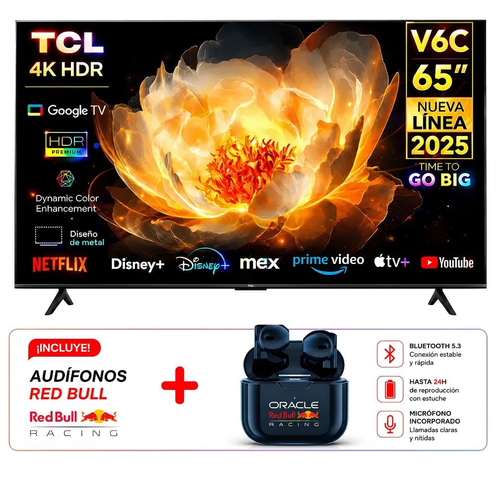 TELEVISOR TCL 65 UHD 4K SMART TV 65V6C + AUDIFONO - 1