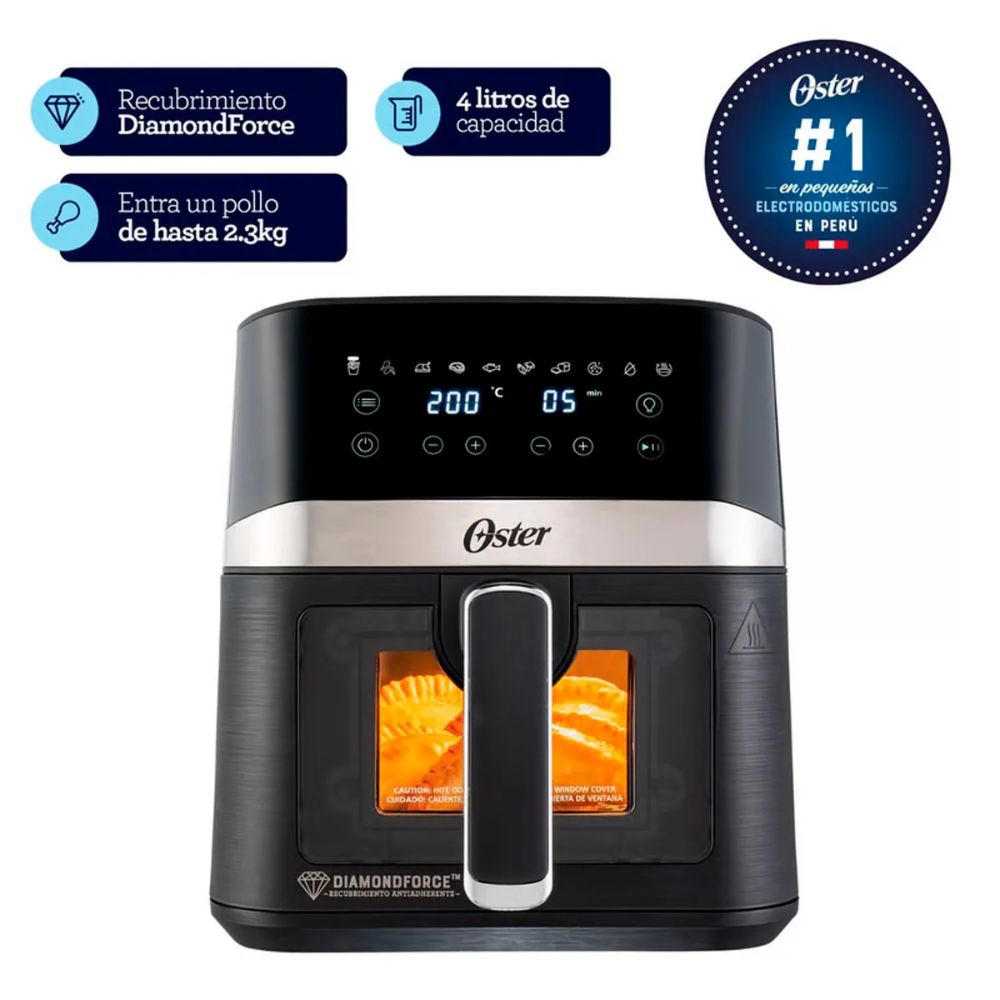 FREIDORA OSTER DE AIRE DIGITAL CON RECUBRIMIENTO DIAMONDFORCE CKSTAF40WDDF - NEGRO - 1