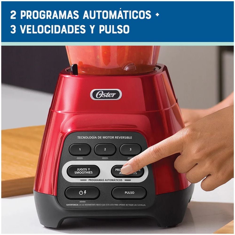 LICUADORA OSTER CON MOTOR REVERSIBLE 1.5L ROJO - BLENDER BLSTPYG1310RBG-053 - 2