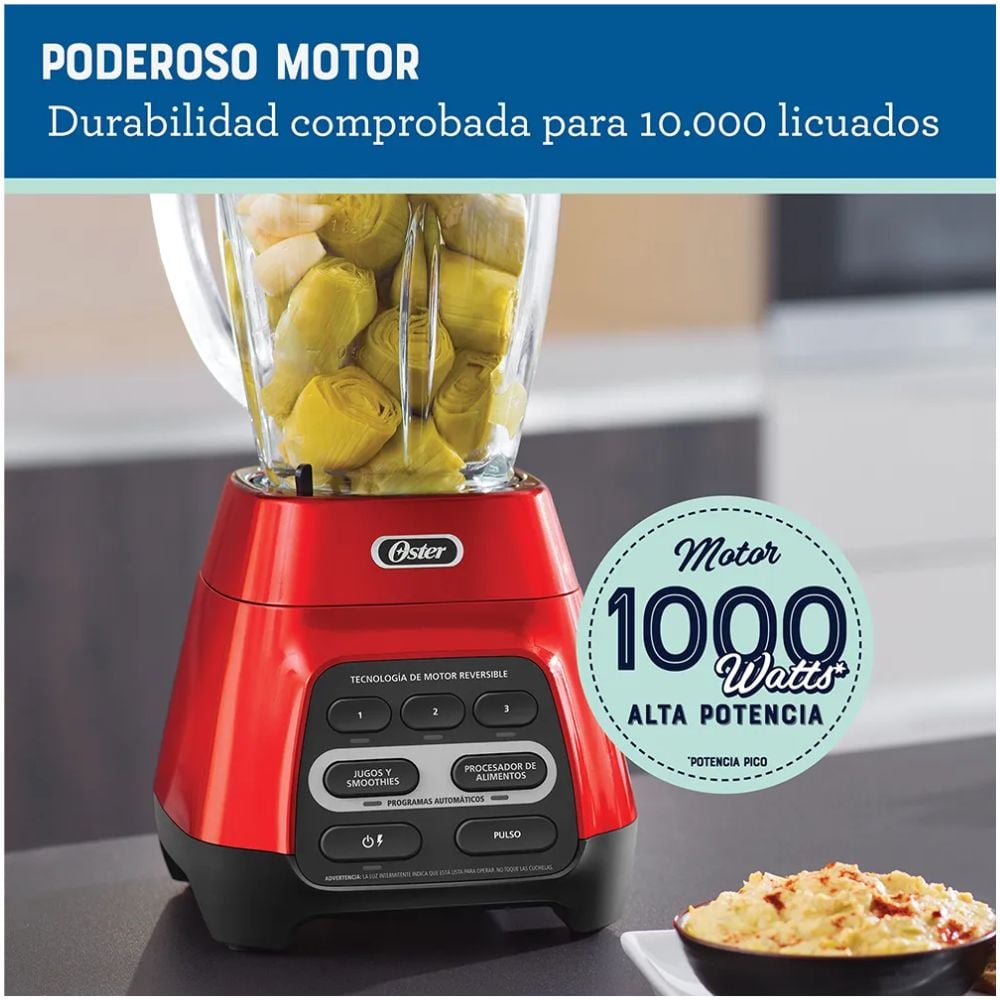 LICUADORA OSTER CON MOTOR REVERSIBLE 1.5L ROJO - BLENDER BLSTPYG1310RBG-053 - 3