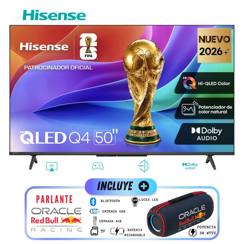 TELEVISOR HISENSE QLED 50 FULL HD SMART TV 50Q4SV + PARLANTE - 1