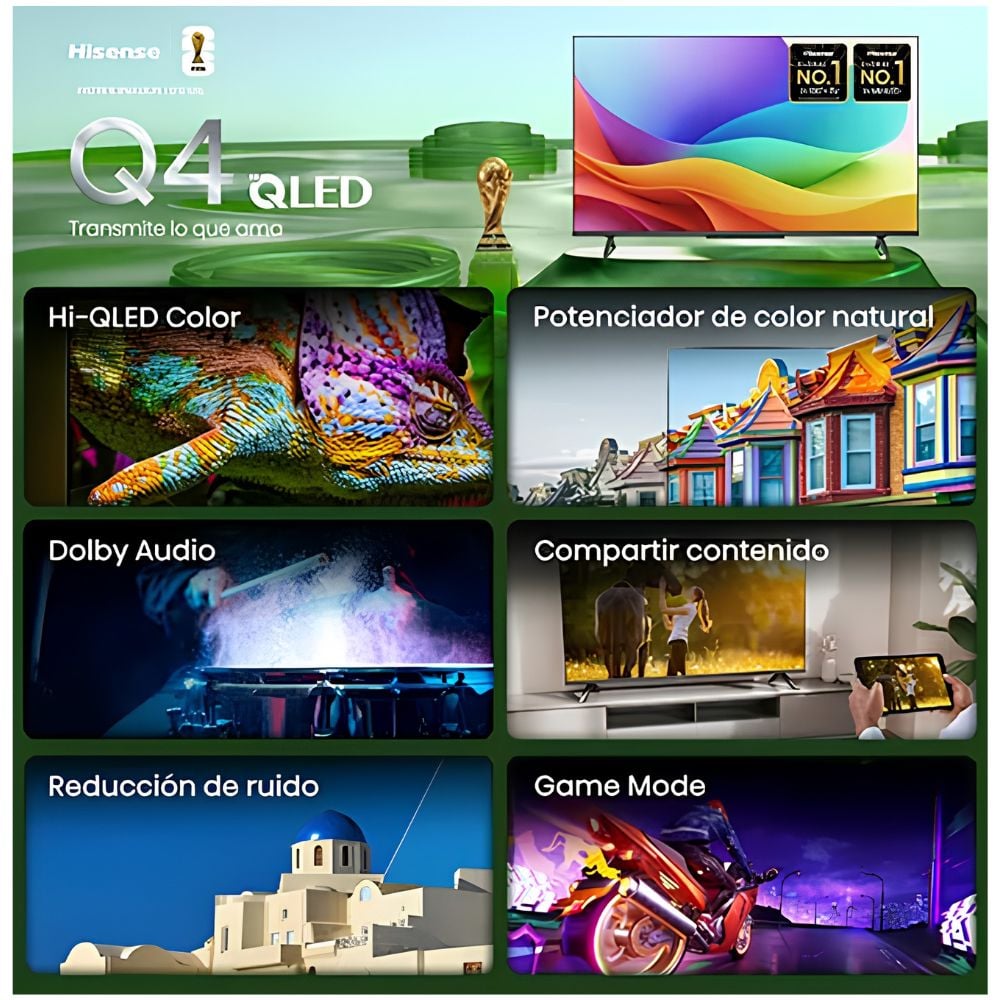TELEVISOR HISENSE QLED 50 FULL HD SMART TV 50Q4SV + PARLANTE - 3