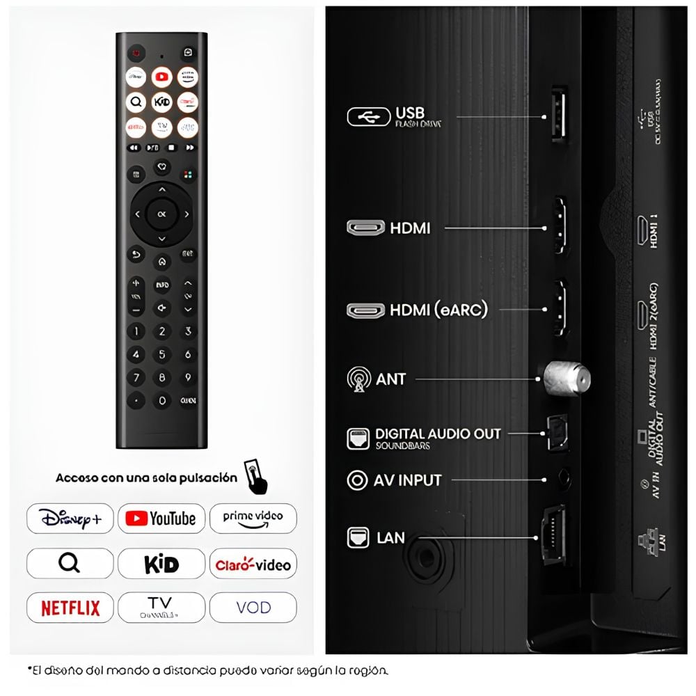 TELEVISOR HISENSE QLED 50 FULL HD SMART TV 50Q4SV + PARLANTE - 4